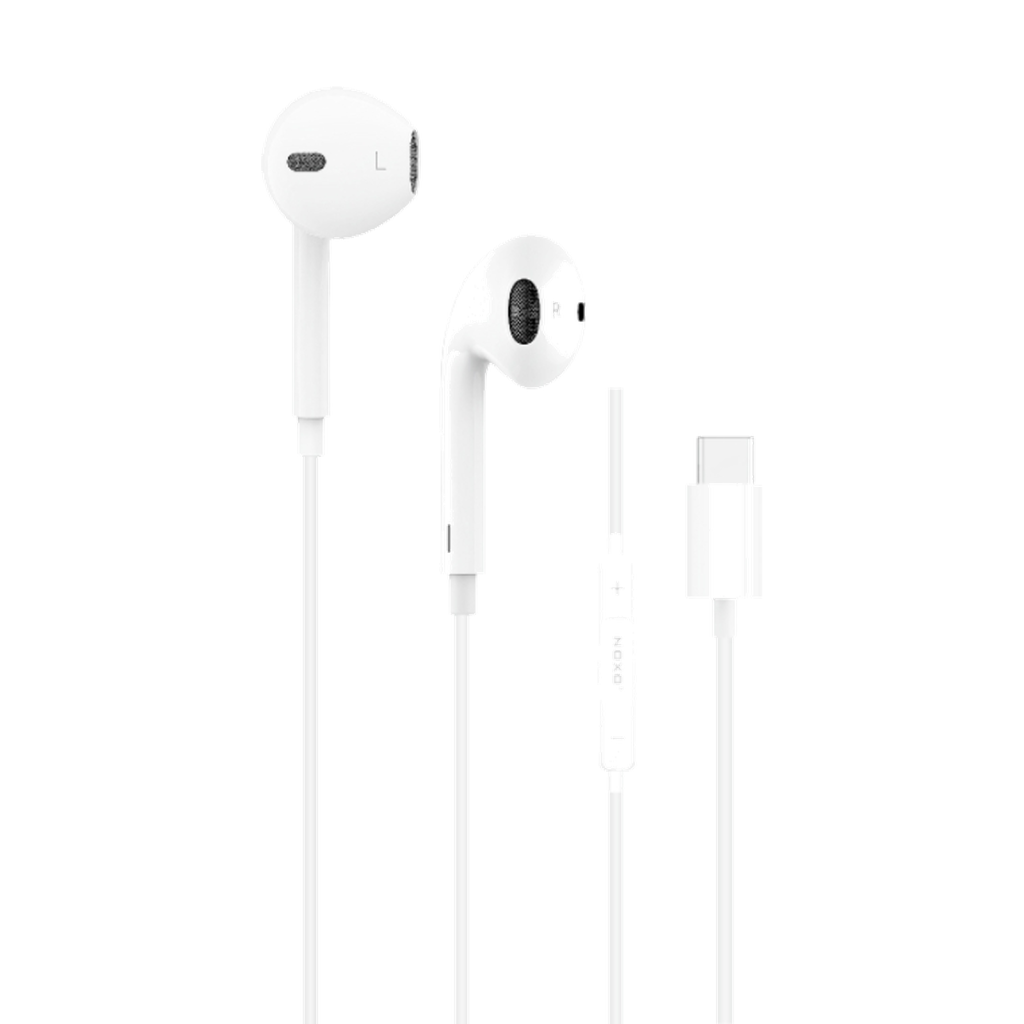 هندزفری Type-C نوکسو HFN-3 با دو گوشی سفید