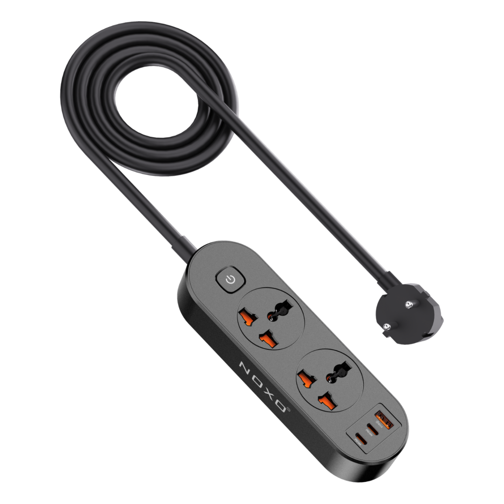 چندراهی نوکسو PSN-2 با کابل برق و سه درگاه شارژ USB